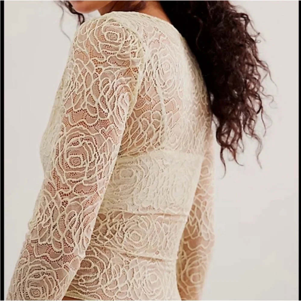 NEW Free People Intimately In my Head Bodysuit in Light Green